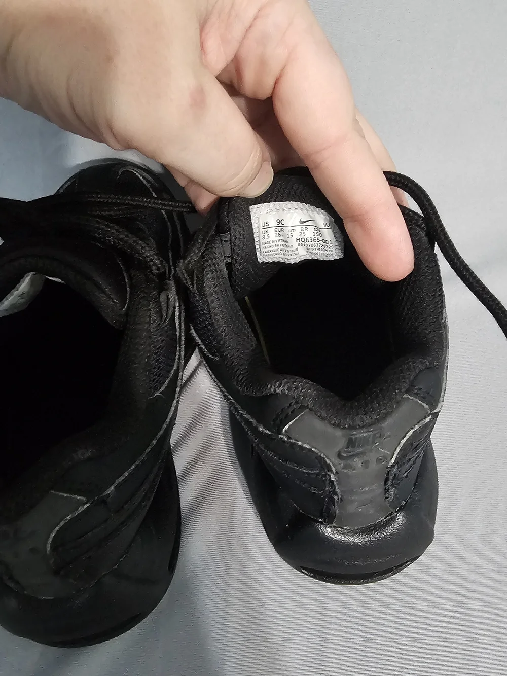 Nike Air Max Kids Black Athletic Sneakers with White Trim